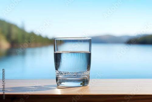 Glass of water, waterglass, water, spring water, water in a glass