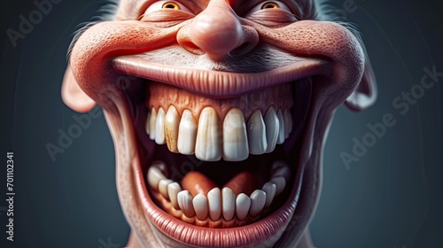 Illustration of a Halloween Vampire with Teeth and Teeth