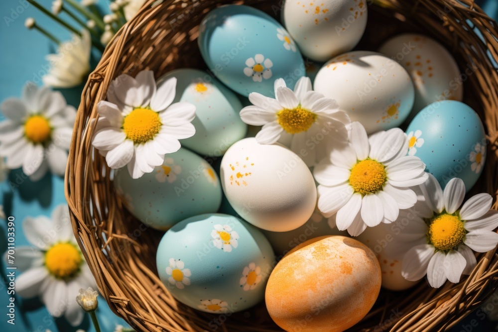 Easter eggs in a basket