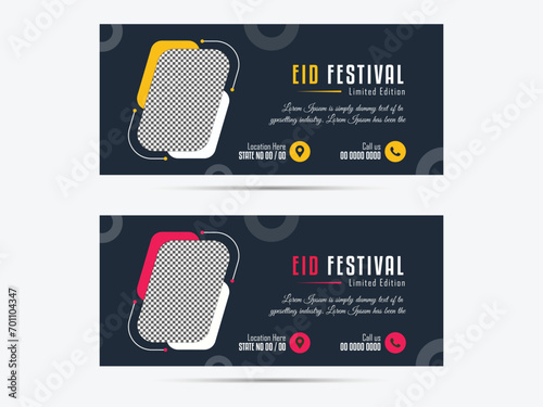 Facebook cover design template, Business cover Eid festival . 