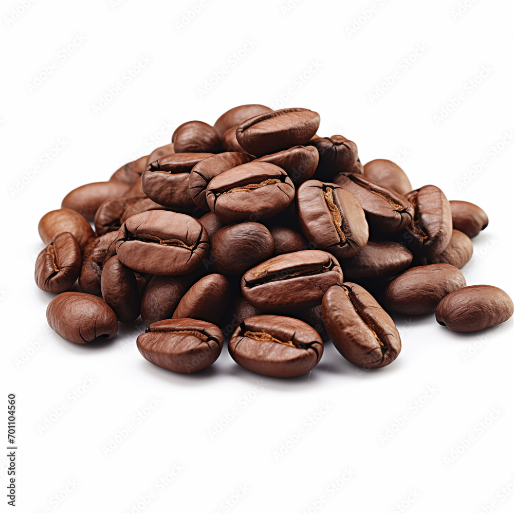 Obraz premium Coffee beans on white background
