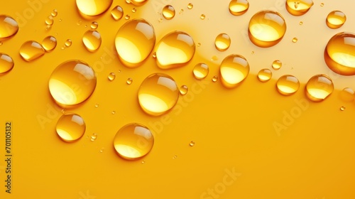 Water drops on a yellow background