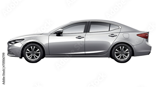 Side view grey sedan car PNG