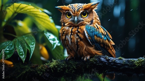Eurasian Eagle Owl (Bubo bubo) in rain forest © Ashfaq