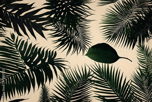 Set of shadow background overlays. Realistic Shadow mock up scenes. Transparent shadow of tropical leaves