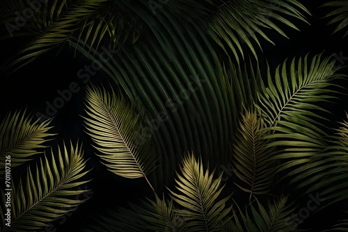 Set of shadow background overlays. Realistic Shadow mock up scenes. Transparent shadow of tropical leaves