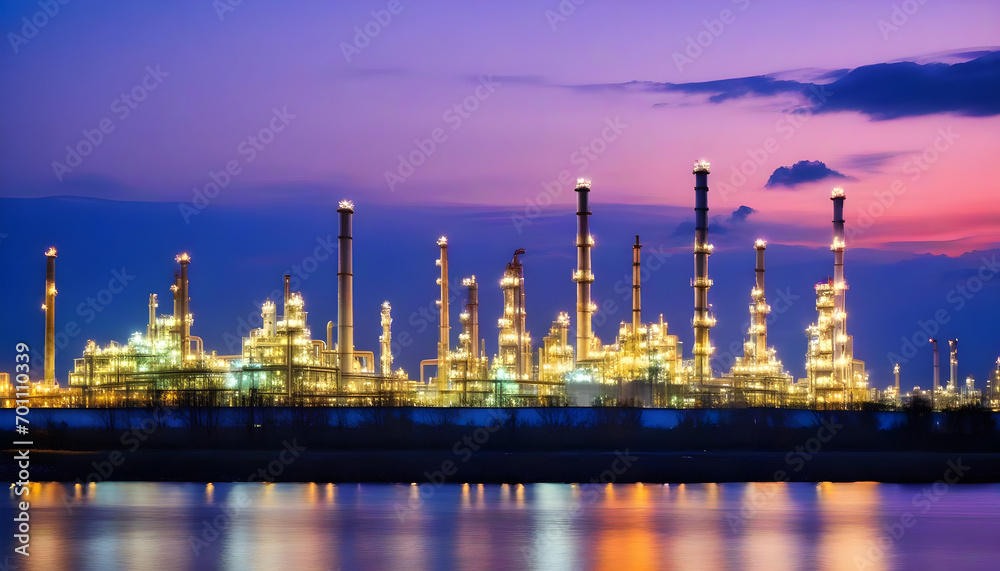 Petrochemical industry with Twilight sky.