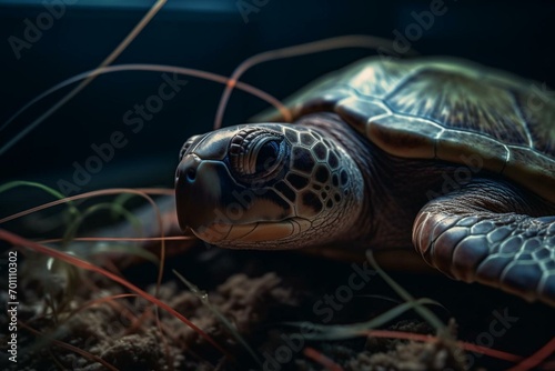 Join the effort to protect turtles by saying no to straws. Generative AI photo