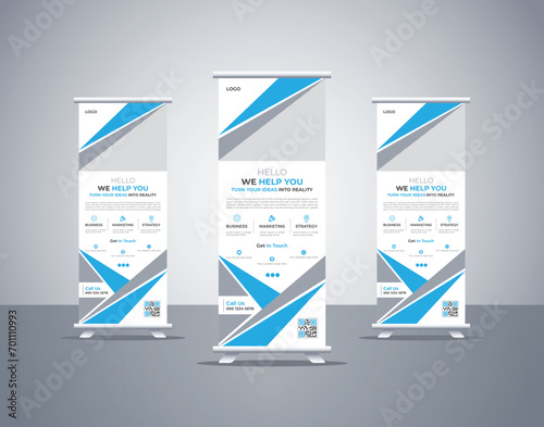 Creative Roll or Pull Up Banner Template for Corporate Business