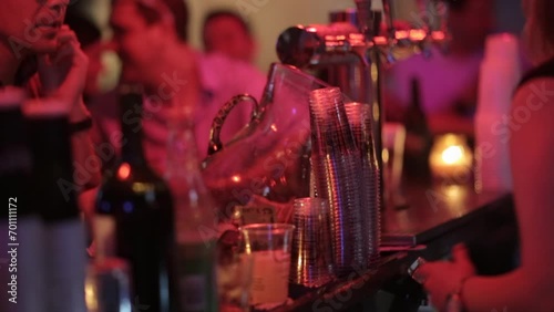 Woman Pours Drink In Bar On Bourbon Street 4k