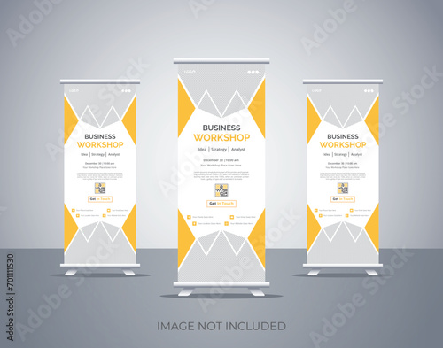 Creative Roll or Pull Up Banner Template for Corporate Business