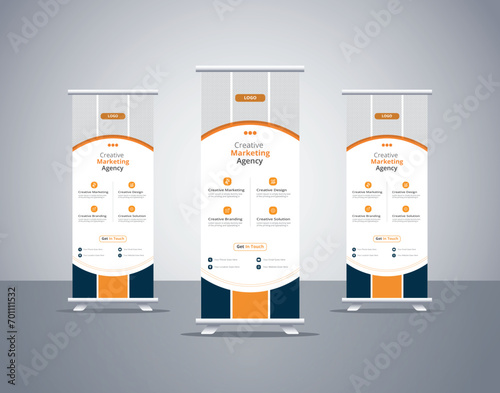 Creative Roll or Pull Up Banner Template for Corporate Business