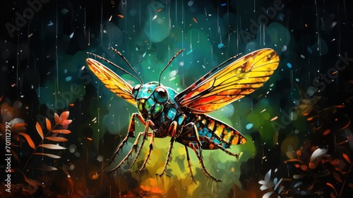 Digital painting of a butterfly in the rain © Ashfaq