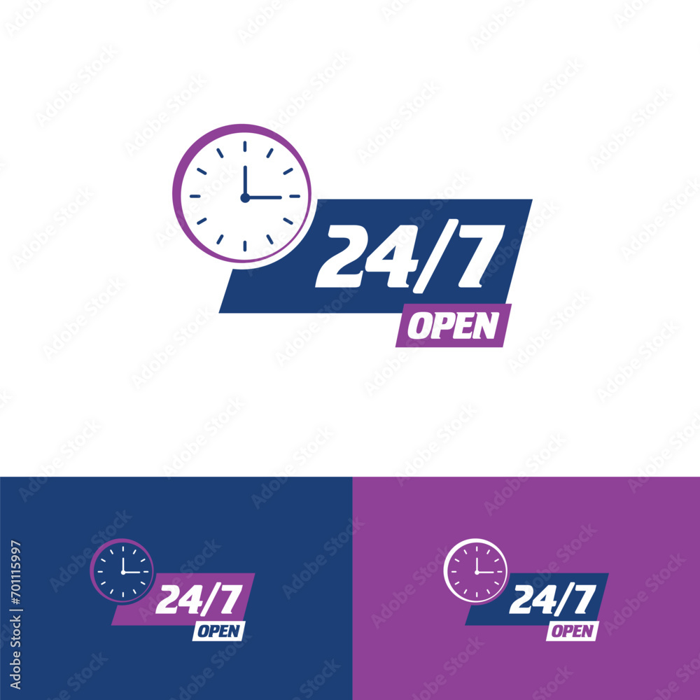 Icon Set for 24/7 Services: These simple illustrations depict the continuous availability of our 24-hour service, operational every day of the week. Versatile elements for logos, UI, and web design, e Icon Set for 24/7 Services: These simple illustrations depict the continuous availability of our 24-hour service, operational every day of the week. Versatile elements for logos, UI, and web design, e