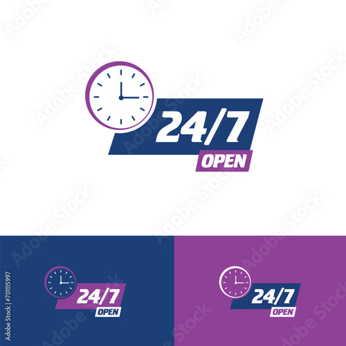 Icon Set for 24/7 Services: These simple illustrations depict the continuous availability of our 24-hour service, operational every day of the week. Versatile elements for logos, UI, and web design, e