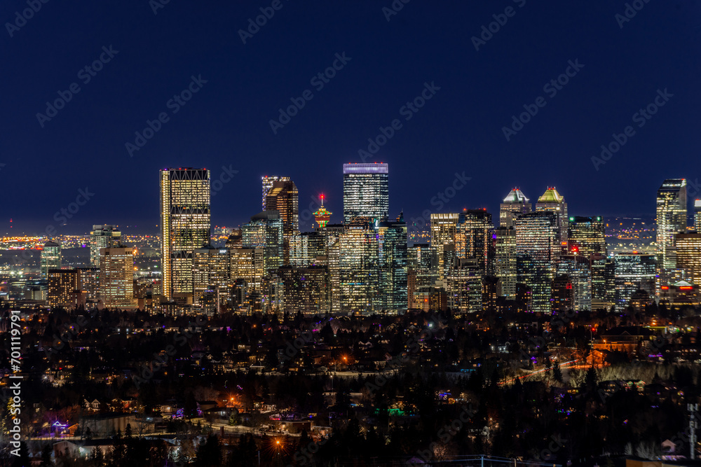 City of Calgary at night, Alberta Canada