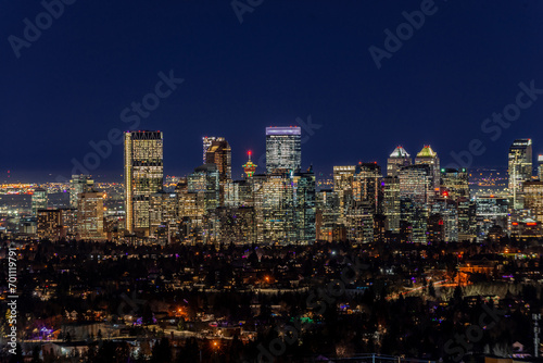 City of Calgary at night, Alberta Canada