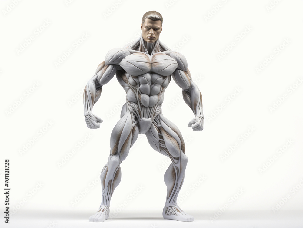 bodybuilder model in muscular pose at White background. Illustration of Dummy figure anatomical athlete. bodybuilder model in muscular pose at White background. Illustration of Dummy figure anatomical athlete.