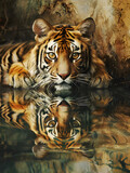 Majestic Tiger Reflection in Water