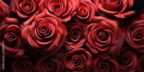 Lots of red roses  Like a sea of love. Petals soft  color bright. A bunch of happiness. Smells so good  