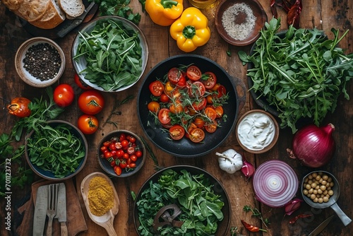 Colorful salad with fresh ingredients