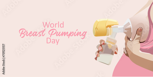 World Breast Pumping Day vector illustration