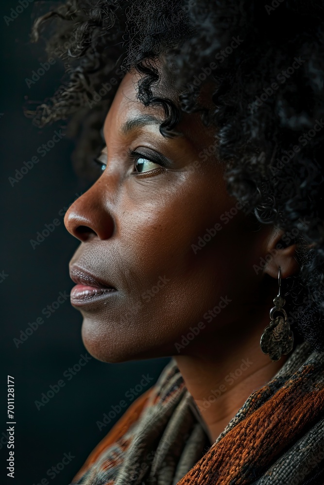 Black woman, closeup