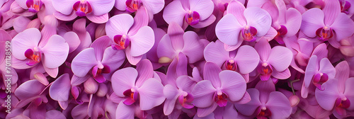 close-up of orchid flowers, beautiful flowers background, flower banner  photo