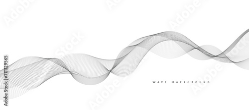 Lines for the background. Black stripes on a white background. Set of wavy lines. Multiple line waves. Creative line art. Grey waves with lines. Vector waves set. Curved wavy line, smooth stripe.