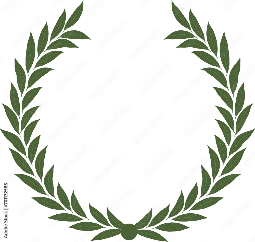 Fototapeta premium Green winner wreath on a transparent background.