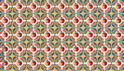 retro pop hand drawn watercolor, apple seamless pattern for valentine's day, vector graphic resources, 16:9 widescreen wallpaper / backdrop,