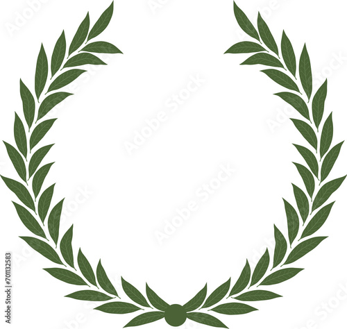 Green winner wreath on a transparent background.