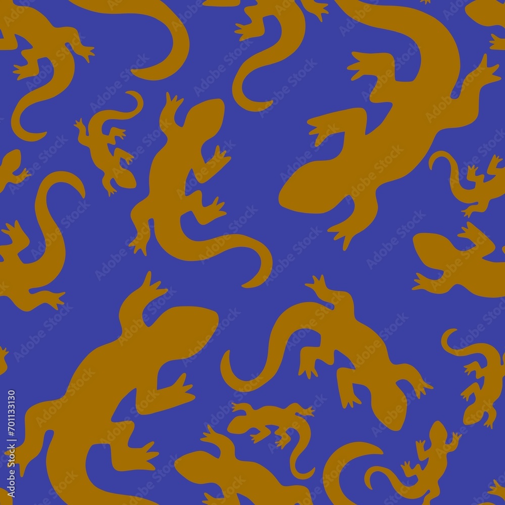 Summer cartoon animals seamless lizard pattern for wrapping paper and fabrics and linens and kids clothes print