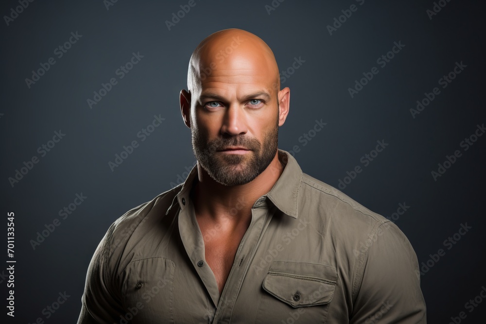 Handsome man with beard and mustache over dark background. Looking at camera. Handsome man with beard and mustache over dark background. Looking at camera.