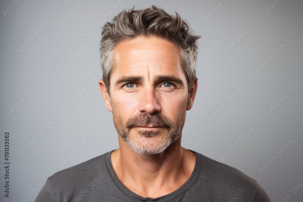 Handsome middle aged man with grey hair and beard. Studio shot. Handsome middle aged man with grey hair and beard. Studio shot.