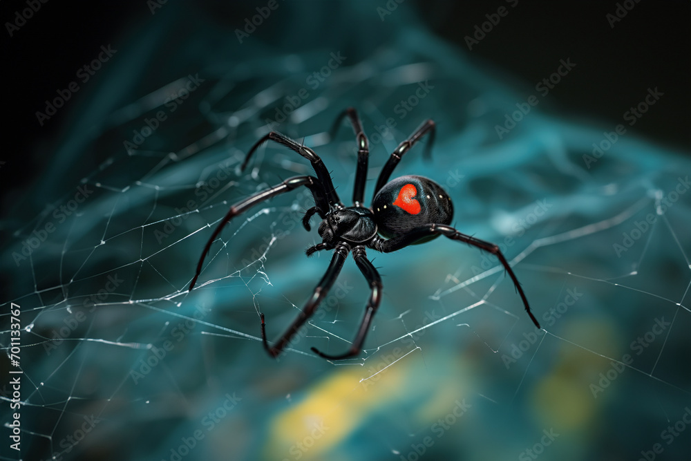 a black spider with a red heart pattern on its abdomen a black spider with a red heart pattern on its abdomen