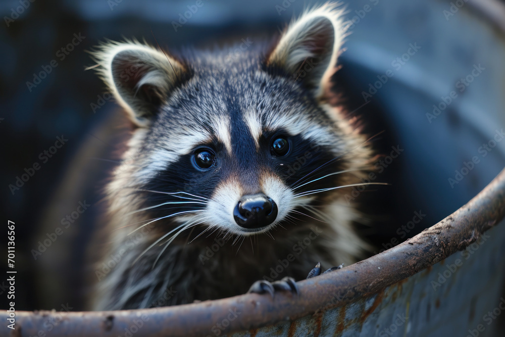 Raccoon in a can made with generative AI technology 