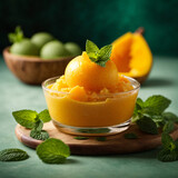 Mango Sorbet with Fresh Mint - A Refreshing Tropical Delight