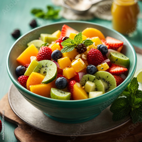 Tropical Fruit Medley with Honey-Lime Mint Drizzle