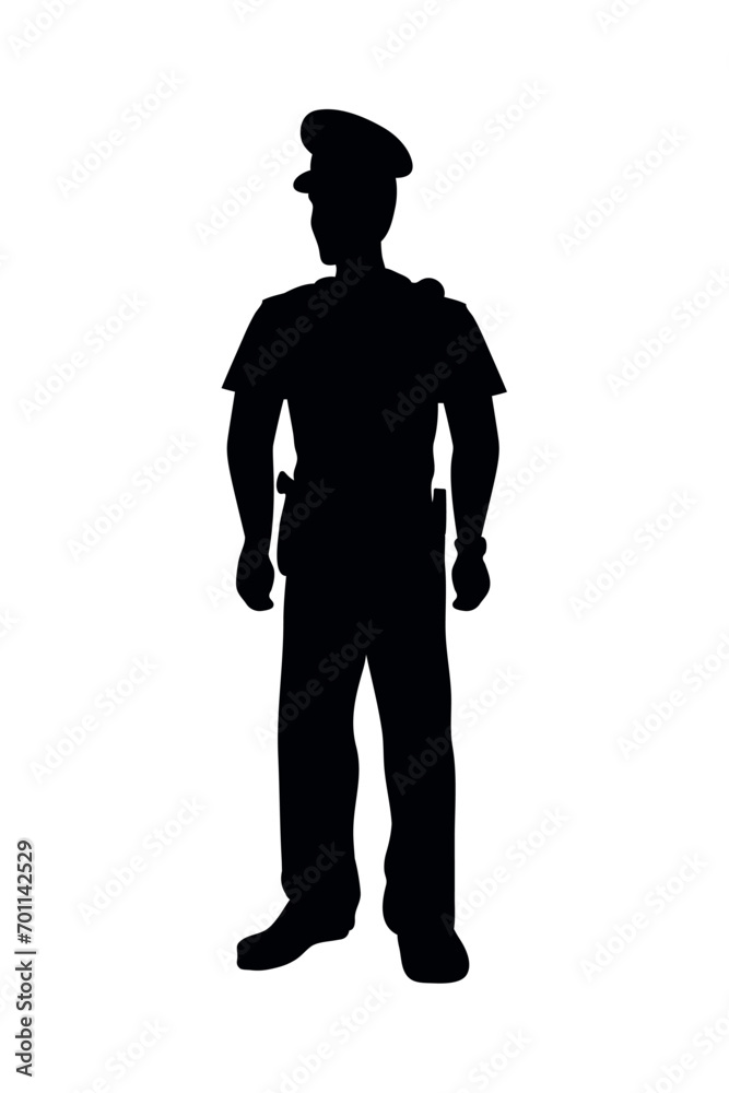 police silhouette standing