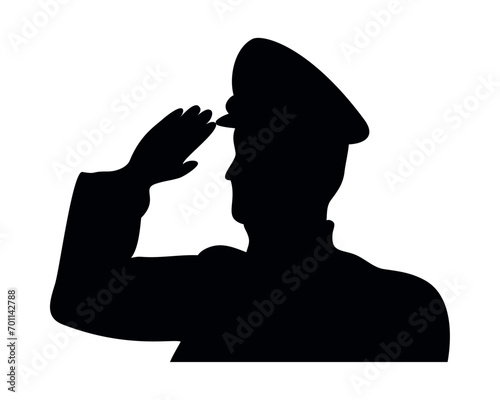 police silhouette saluting