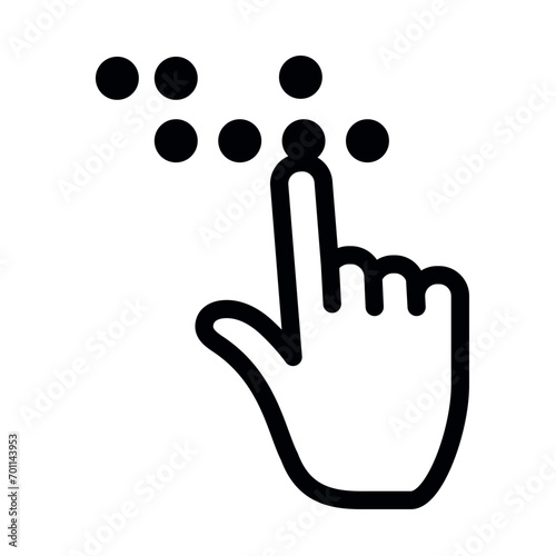 braille alphabet and hand