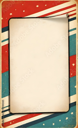 Vintage art elements, retro background with a frame 1950's, retro style with halftone patterns.