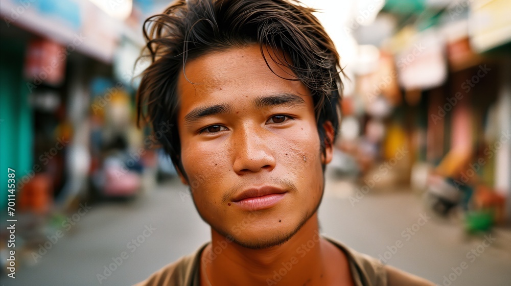 A man walking on a street. A man walking on a street.