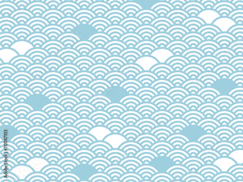 青のめでたい青海波の壁紙