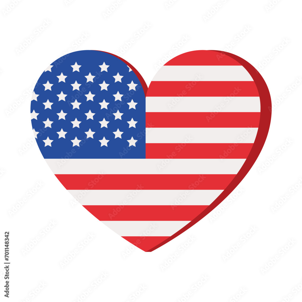 presidents day usa flag in heart presidents day usa flag in heart