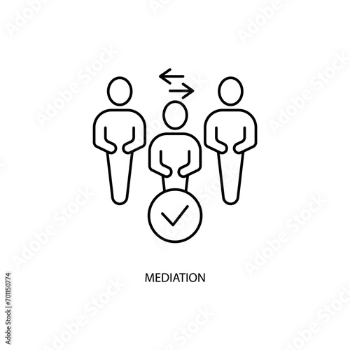 Mediation concept line icon. Simple element illustration. Mediation concept outline symbol design.