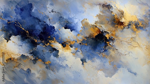 Abstract Cloudscape with Golden Accents photo