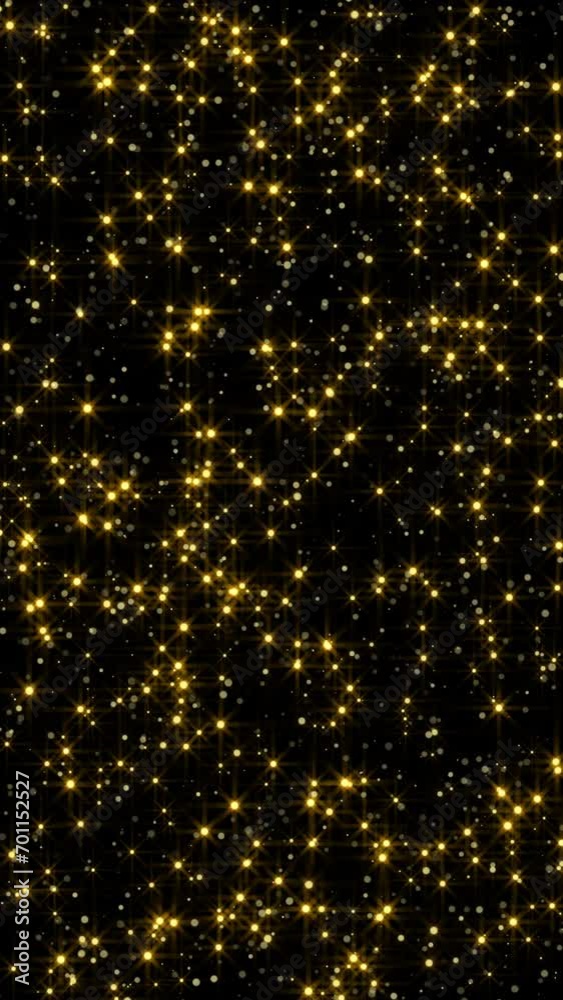 Golden glitter glow particles. Vertical overlay Golden glitter glow particles. Vertical overlay