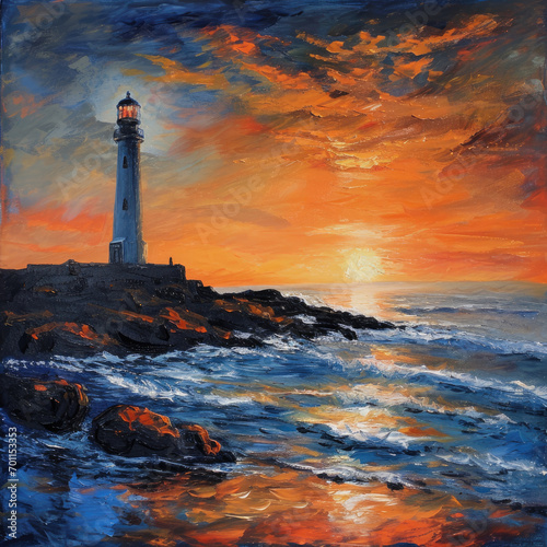 Amber Sunsets: Coastal Lighthouse Legacy